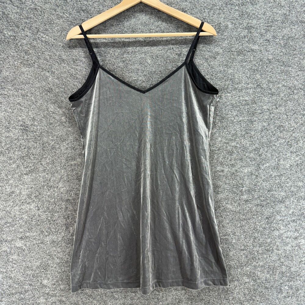 Valerie Stevens Night Gown Women M Medium Gray V-Neck Sleeveless Solid Sleepwear